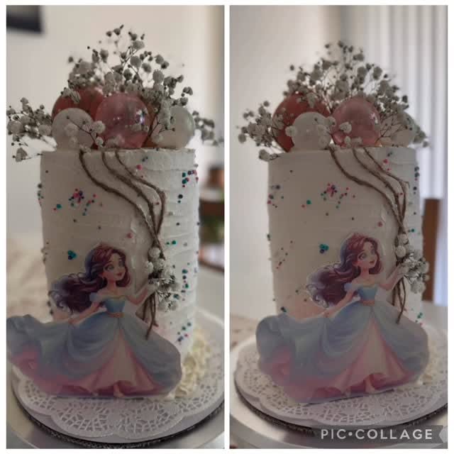 Torta de princesa con flores